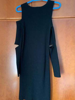 Vestido Negro Punto Zara Knit Talla M
