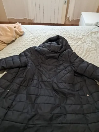 Plumífero Mango Negro Talla 13-14 Años