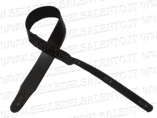 Tracolla chitarra basso cuoio impunture bianche