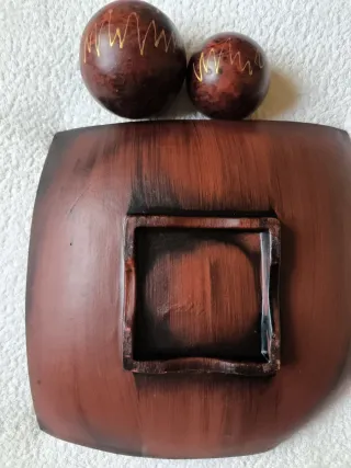 CENTRO DE MESA TERRACOTA + 2 BOLAS DECORACIÓN