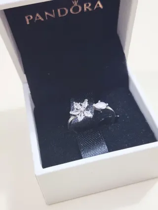 Anillo Pandora abierto Herbario Brillante. T/52