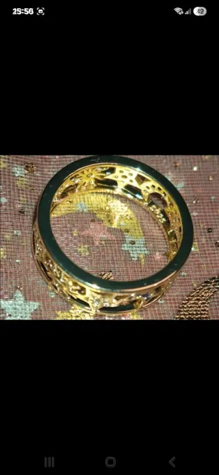 Anel Dourado em prata esterlina 925