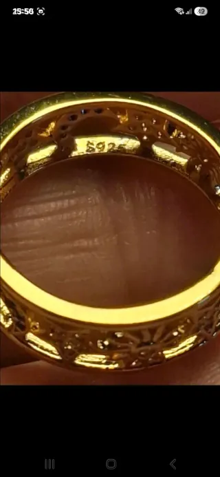 Anel Dourado em prata esterlina 925