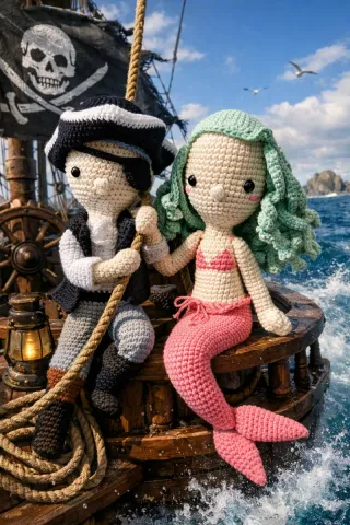 Muñeco Pirata Crochet Hecho a Mano