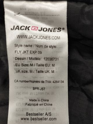 Chaqueta Jack Jones Negra Talla M
