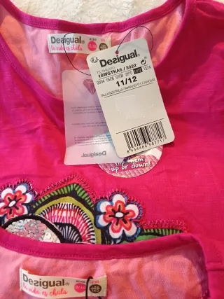 2 Camisetas Desigual Niña Corazones Lentejuelas