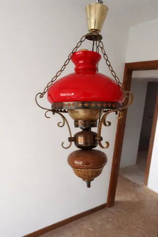 Lámpara Techo Vintage Cristal Metal