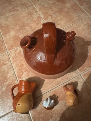 Lote cerámica botijo y jarras