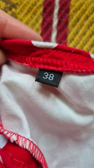 Traje de flamenca rojo lunares blan. Micaela Villa