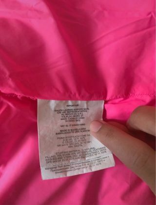 Cazadora Polo Ralph Lauren rosa plumas Talla M