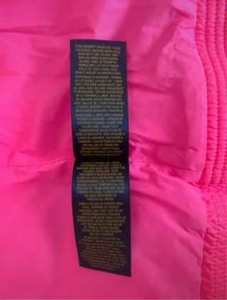 Cazadora Polo Ralph Lauren rosa plumas Talla M