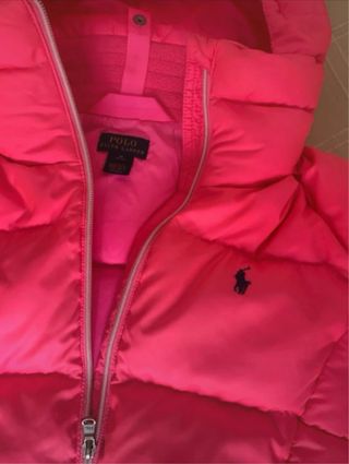 Cazadora Polo Ralph Lauren rosa plumas Talla M