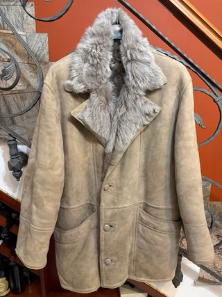 Cappotto Montone Shearling vera Pelle Scamosciata