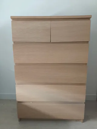 Cómoda 6 cajones Roble