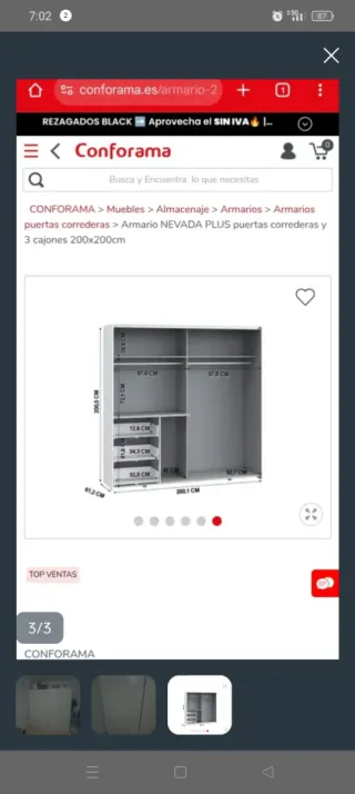 Armario Nevada Plus Blanco. SEMINUEVO!