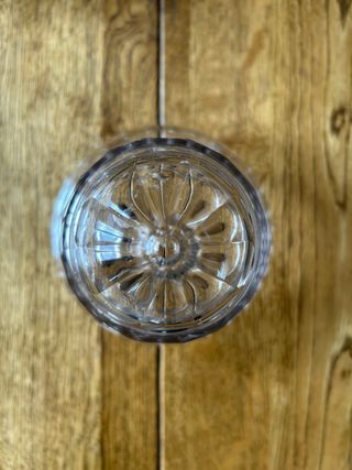 Lámpara colgante cristal antiguo tallado y metal