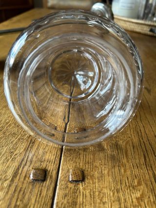 Lámpara colgante cristal antiguo tallado y metal