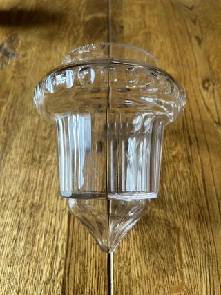 Lámpara colgante cristal antiguo tallado y metal