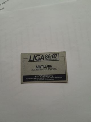Cromos Santillana Real Madrid 86/87