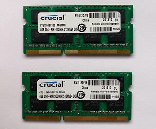 2x Crucial 4GB DDR3 SODIMM RAM