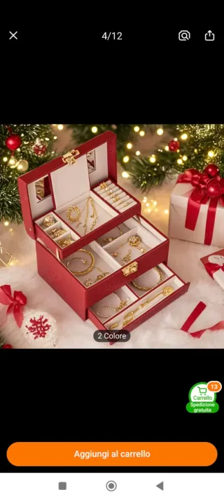 Portagioie di lusso rosso e oro