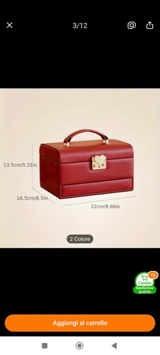 Portagioie di lusso rosso e oro