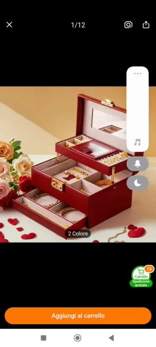 Portagioie di lusso rosso e oro