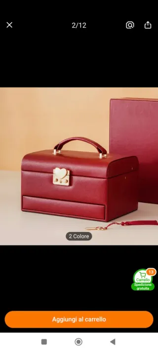 Portagioie di lusso rosso e oro