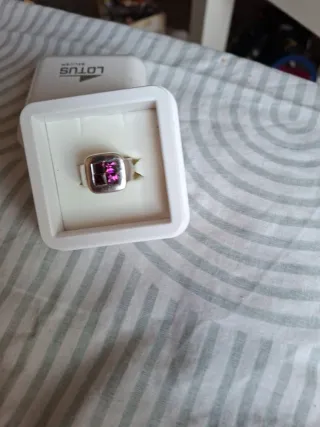 Anillo Lotus Plata y Piedras Rosas