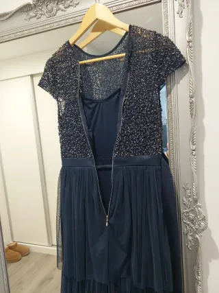 Vestido largo lentejuelas y tul