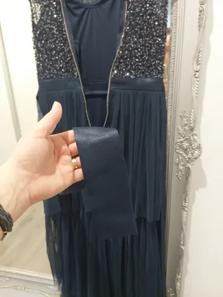 Vestido largo lentejuelas y tul