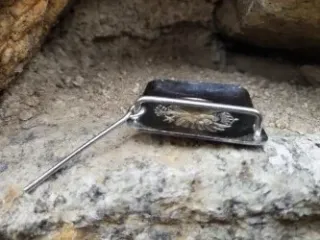 Hebilla militar antigua plateada Ej. Tierra