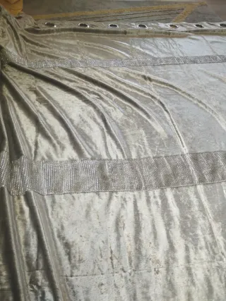 4 Cortinas Plateadas Terciopelo