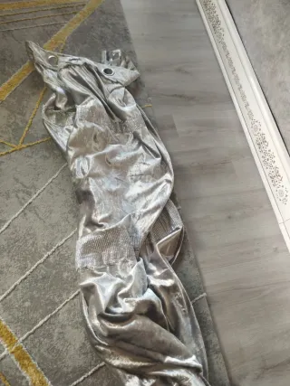 4 Cortinas Plateadas Terciopelo