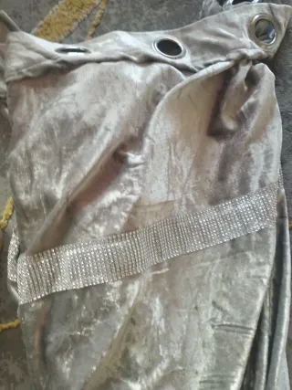 4 Cortinas Plateadas Terciopelo