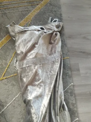 4 Cortinas Plateadas Terciopelo