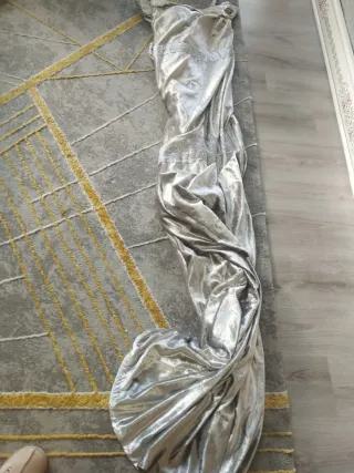 4 Cortinas Plateadas Terciopelo