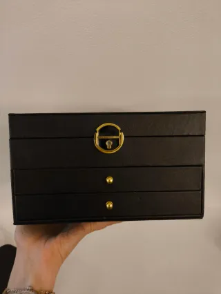 Portagioie di lusso nero e oro