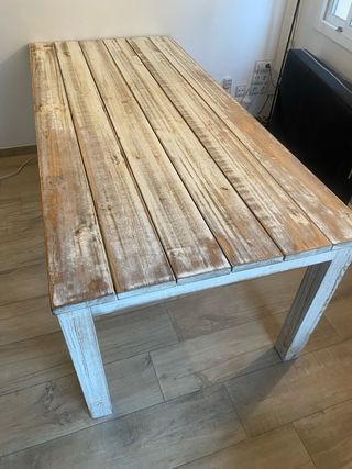 Mesa de Madera Maciza Interior/Exterior