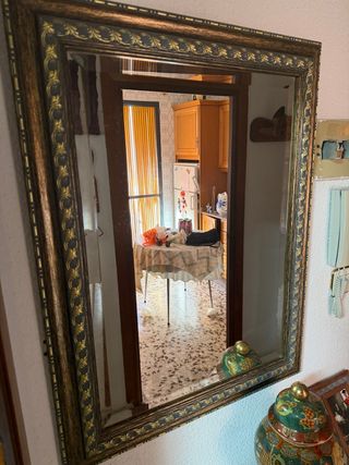 Espejo decorativo madera y dorado