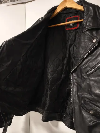 Chaqueta Cuero Moto FREEDAY Negra