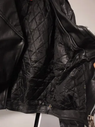 Chaqueta Cuero Moto FREEDAY Negra