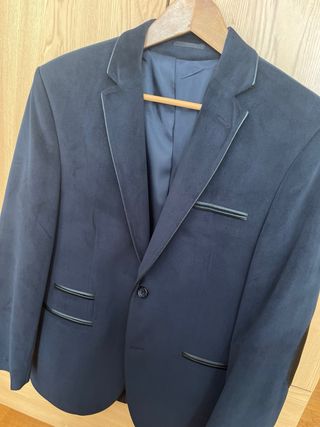 Americana Terciopelo Azul Hombre