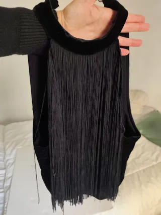 Top terciopelo con flecos Talla XS