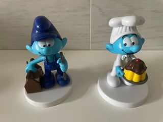 Lote 2 figuras Pitufos (fontanero y cocinero)