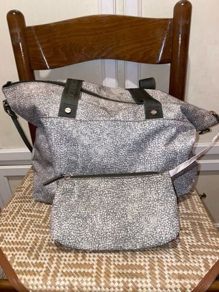 Borbonese Borsa Grigio Bianco Usata Ottime Condizi