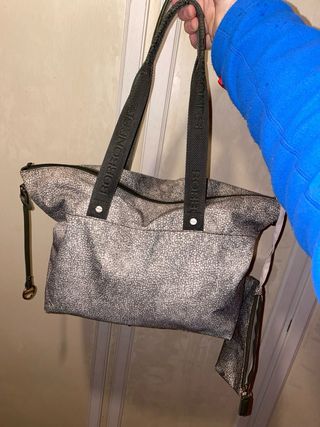 Borbonese Borsa Grigio Bianco Usata Ottime Condizi