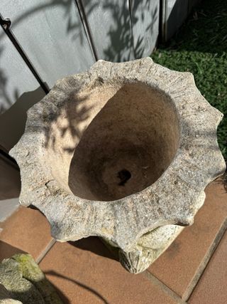 2 Macetas de Piedra Beige y Gris