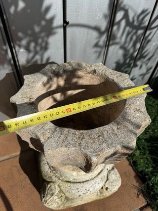 2 Macetas de Piedra Beige y Gris