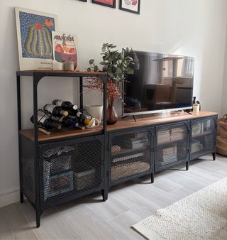 Estantería industrial metal y madera